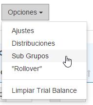 Como trabajar con Sub Grupos Los sub grupos se utilizan para clasificar aún con más detalle las cuentas.