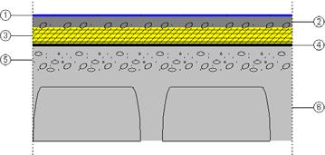 Listado de capas: 1 - Plaqueta o baldosa cerámica 1 cm 2 - Mortero de cemento o cal para albañilería y para 4 cm revoco/enlucido 1250 < d < 1450 3 - MW Lana mineral [0.