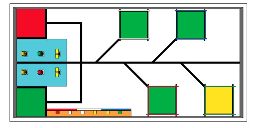 posición inicial. Las siguientes figuras ilustran las tres maneras de obtener puntos. La Figura 7 muestra la posición inicial de Árboles, Paneles Solares y Cubos de Proceso.