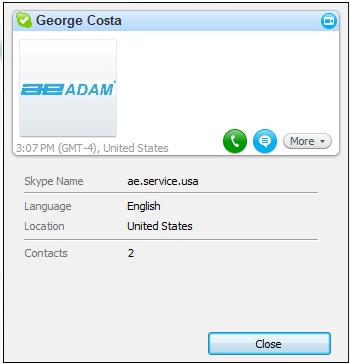 SOPORTE DE SERVICIO TÉCNICO VÍA SKYPE Servicio Técnico Reparaciones vía Skype Entrenamiento vía Skype* Soporte telefónico para usuarios Videoconferencia Nombre de Skype: ae.service.