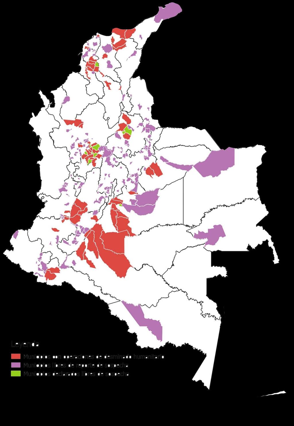Avances Desminado Humanitario - DH (Corte: 30 de jun de 2017) 8 Municipios declarados libre de sospecha Antioquia : San Carlos, San Francisco, La Unión,