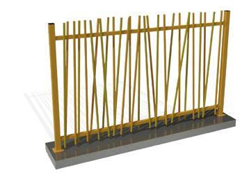 Cerramiento IT Bambú FR-14 Pilares standard (60x60x2mm) Travesaños (50x30x2mm) Barrotes (Ø25x1,5mm) Tapones pvc (25 barrotes, 60x60 pilares) Luz entre barrotes (110mm) Fijación de paneles FR-14 Largo