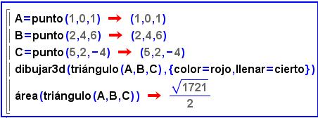 ACTIVIDADES de NUEVAS TECNOLOGÍAS-PÁG. 6. Halla el área del triángulo de vértice A (,, ), B (, 4, 6) C (5,, - 4).