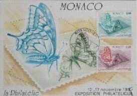 1987 Julio 28 : Exposición Filatélica : Mariposa y realización de sellos, primer