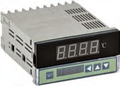 Corriente de alimentación 12 y 24V. Retransmisión de señal de entrada a 20 4mA. Indicator with a programated entry, with 2 alarm relays 48 x 96 mm. Universal input. 12 and 24V supply.