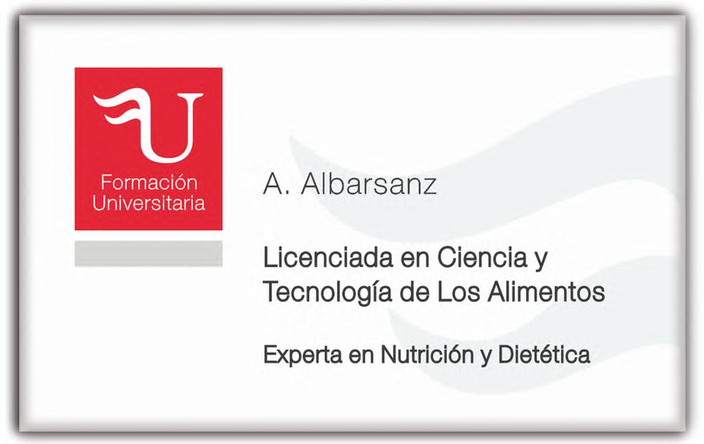 Ÿ Docente Experto en el área de Nutrición y Dietética en Formación Universitaria S.L. 204 - Ac