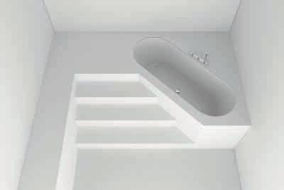 gradini e struttura lavabo in EPS ECLETTICO city bathtub with integrated steps and washbasin