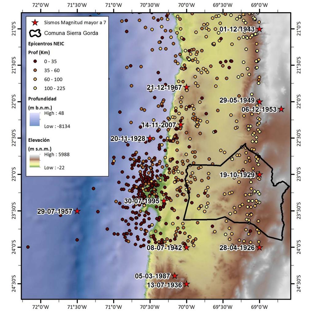 FIGURA Nº 4-2 Mapa regional con la sismicidad registrada instrumentalmente Fuente: Elaboración