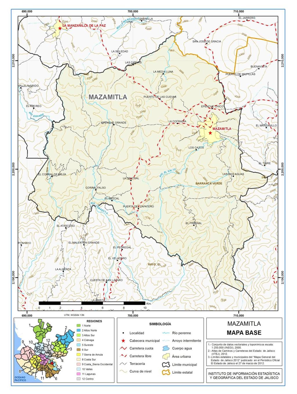 Página 7 Figura 2. Mazamitla, Jalisco. Mapa base.