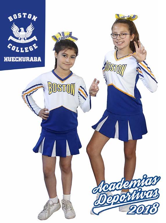 Cheerleaders 1 básico a IV medio (junior mini- senior): Academia que combina una serie de elementos tales como: formaciones, acrobacias, mortales, saltos, movimientos, baile y expresión corporal.
