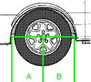 En posición estática el neumático no puede estar hundido en el paso de rueda con la excepción de que el modelo real tenga esa característica. (Ver apartado 5.