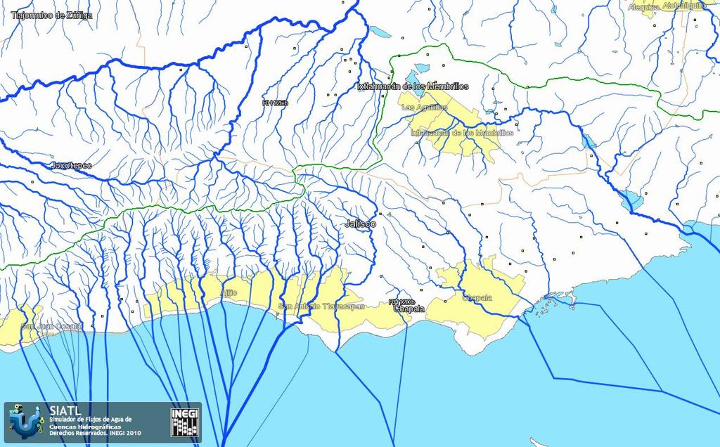 Flujos de agua de Cuencas Hidrográficas en el Municipio de