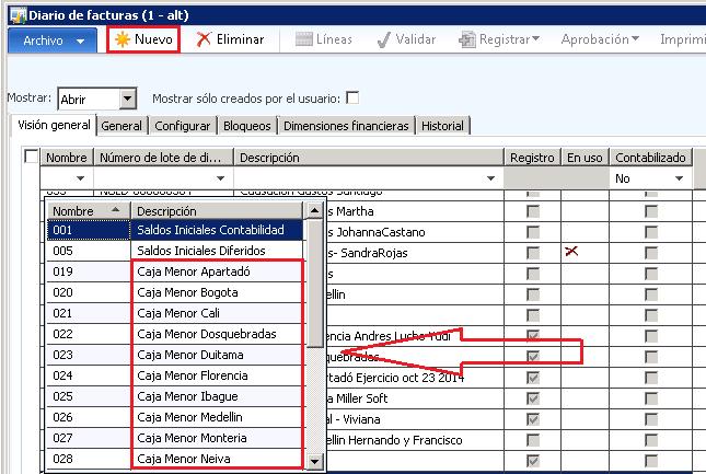 Ingrese a la siguiente ruta: Proveedores/Diarios/Facturas/Diario de facturas en el módulo de proveedores: Paso