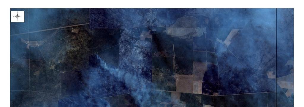 Finalmente en las figuras 4 y 5 se observa el análisis del incendio ubicado en el departamento Caleu Caleu, al límite con la provincia de Buenos Aires, con una imagen del satélite SENTINEL-2