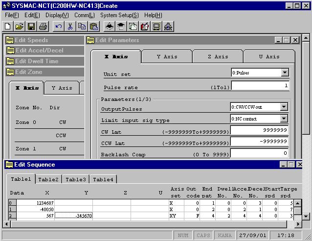 SOFTWARE SYSMAC-NCT Este software hace posible programar, tranferir, salvar e imprimir los parámetros de una PCU y además monitorizar su estado.