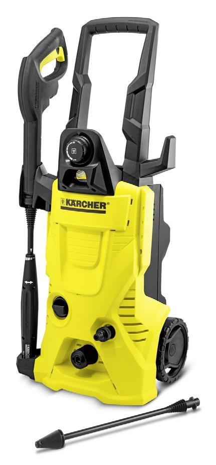 La hidrolavadora K 4 de Kärcher es la solución ideal para la limpieza ocasional de suciedad moderada del hogar (p. ej. en vehículos compactos, bicicletas, herramientas y muebles del jardín).
