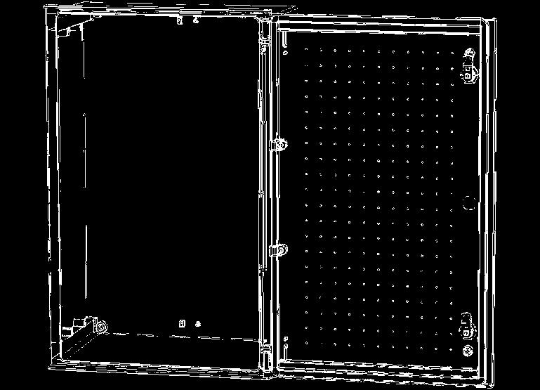 safybox BRES armarios de polyester armario de polyester 1. Agujeros que permiten el doble aislamiento del armario 2. Sistema que evita el arqueo de la puerta 5.-Puerta Interior (opcional) 8.