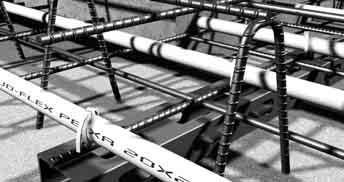 Sistema suelo radiante para industrias Suelo radiante industrial con tubos fijados directamente sobre la armadura del hormigón Construcción de plancha armada de hormigón resistente a cargas elevadas