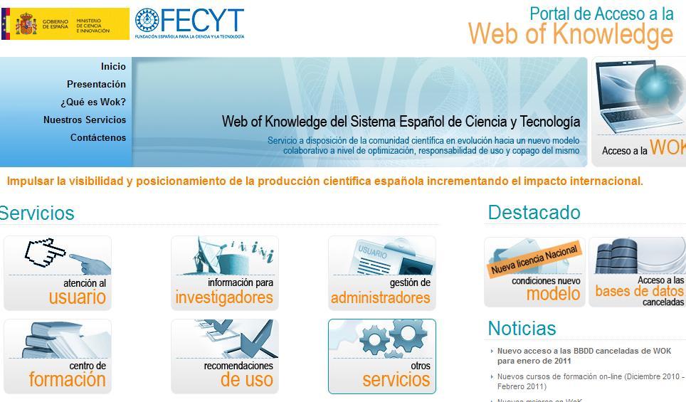 WEB OF KNOWLEDGE: Portal de