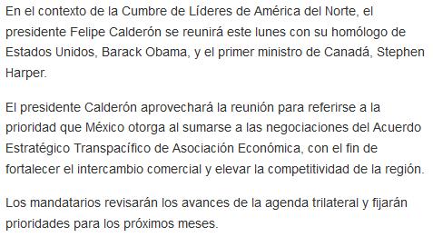 Calderón se reúne hoy con Obama y Harper 2 Dirección General de Servicios de