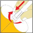 Inserte la punta de la boquilla mezcladora (detenedor de resina/manguera de extensión, si es del caso) hasta el fondo de la perforación.