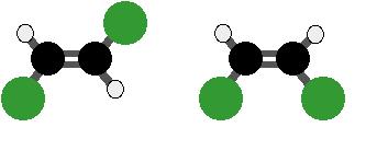 Son isómeros geométricos estas dos formas de 1,2 dicloroeteno?