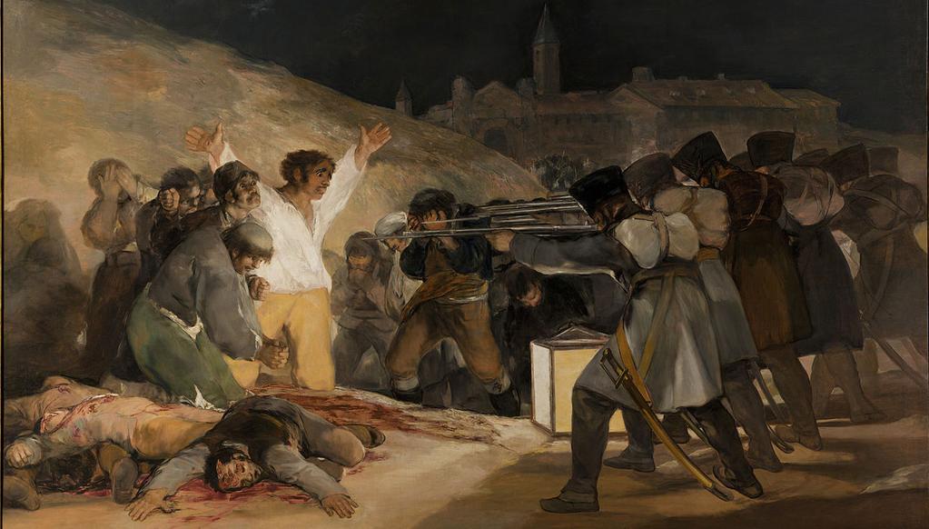 Los Fusilamientos del 3 de mayo en la montaña de Príncipe Pío Con el anterior, forma un díptico sobre la resistencia de Madrid.