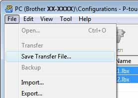 ..). Si se ha hecho clic en [Save Transfer File.