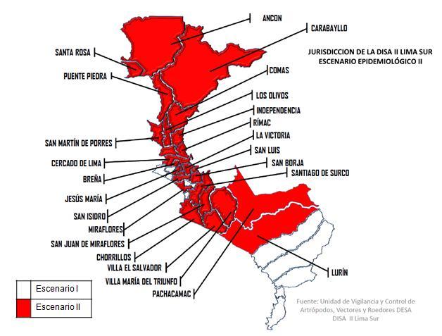 43) Casos de Chikungunya notificados por semana epidemiológica, DISA II Lima Sur, 215* Fuente: NOTI- Web/ Sistema de Vigilancia de Chikungunya *(Hasta la SE.