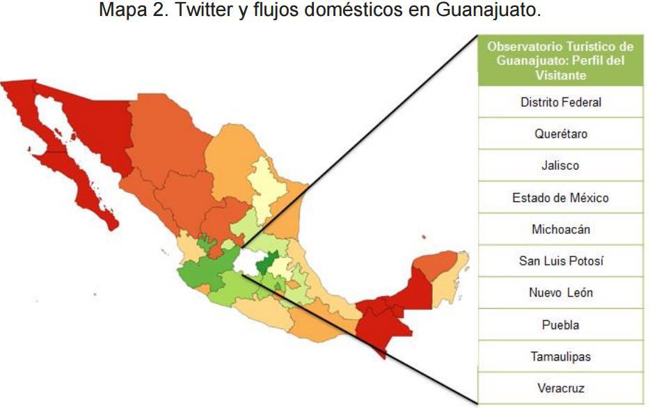 Redes Sociales en el Sector Turismo Uso Productivo de Big Data y Redes Sociales en el Sector Turismo (SECTUR-INEGI). Resultados: Guanajuato.