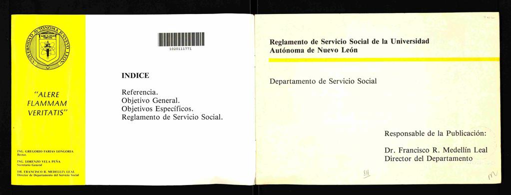 ^f to L_ Reglamento de Servicio Social de la Universidad Autónoma de Nuevo León "ALERE FLAMMAM VER.