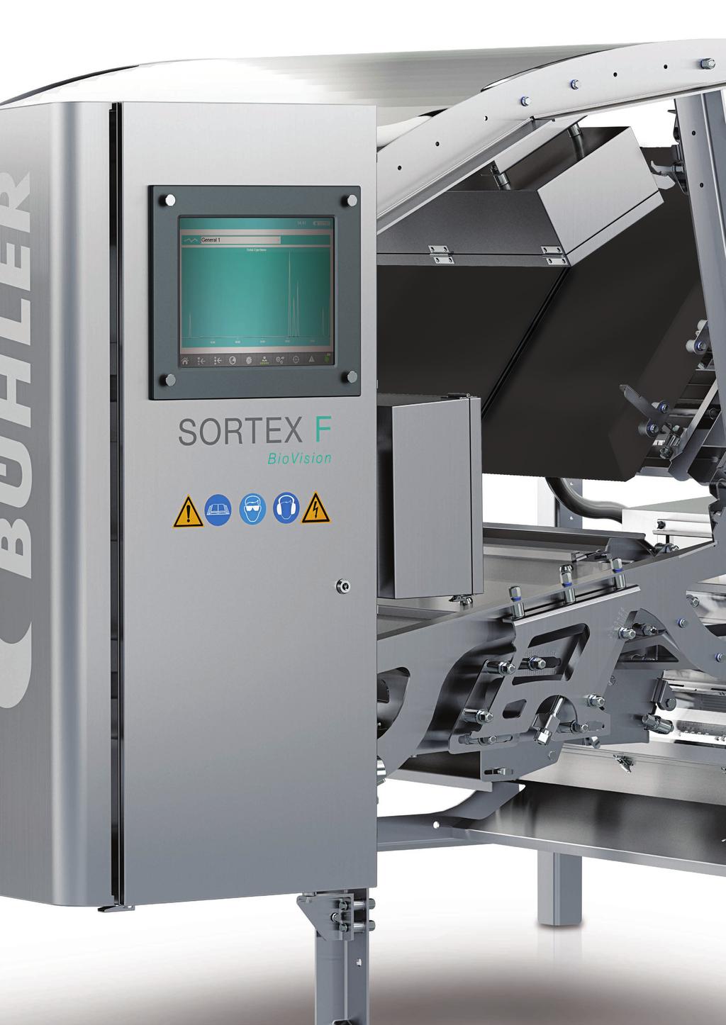 Clasificadora óptica SORTEX F Procesamiento más seguro