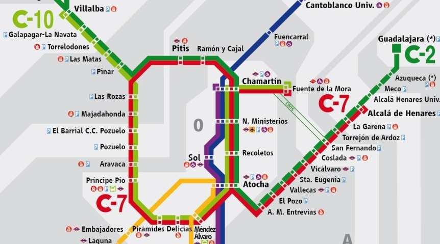 De este modo, Fuente de la Mora queda integrada en el núcleo de Cercanías de Madrid a través de las líneas C-7 y C-10 y cuentan con una conexión rápida y directa con las dos grandes estaciones de AVE