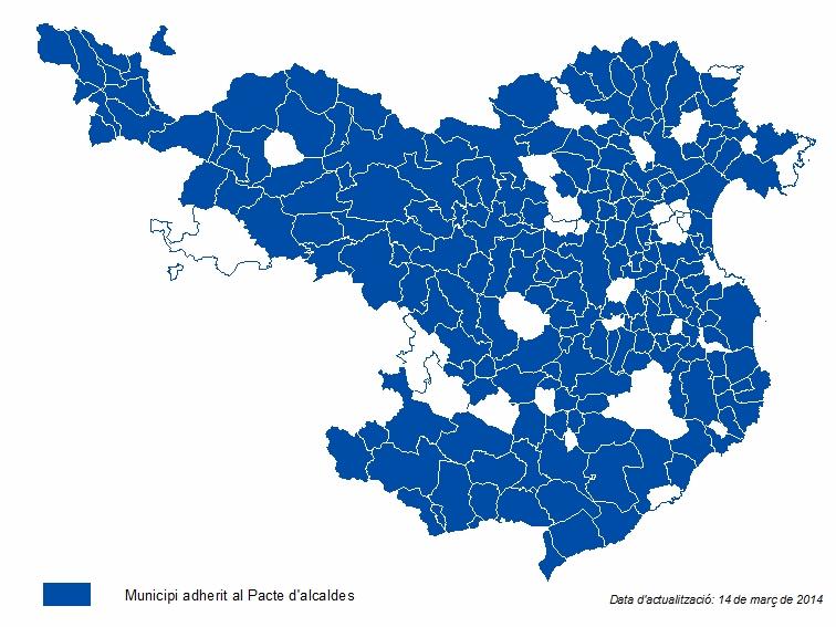 Suport de la Diputació de Girona 195 municipis adherits de 221 a la demarcació de Girona 156 PAES municipals i 2 PAES supramunicipals (163 municipis) lliurats a la Diputació de Girona 32 PAES en