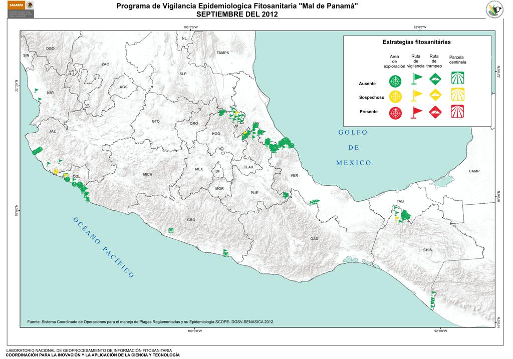 SINAVEF El SCOPE (2012) durante el mes de septiembre reportó vigilancia en 10 estados, a excepción del estado de Oaxaca (Gráfica 2) (Figura 3). Gráfica 2.
