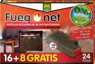 Fuegonet Encendido Eco 49 192+8 Pastillas ecológicas Ref.: 231281N Capacidad: 200 pastillas (192+8 gratis) Uds./caja: 6 Cajas/Palet: 54 Cod.