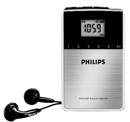Portable radio AE6790 Register your product and get support at www.philips.