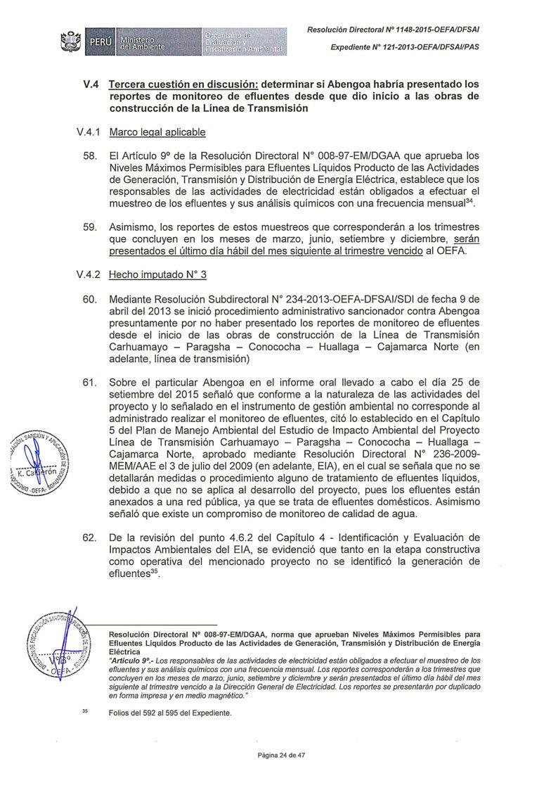 ~-.. Resolución Directora/ Nº 1148-2015-0EFAIDFSAI Expediente Nº 121-2013-0EFAIDFSAIIPAS V.