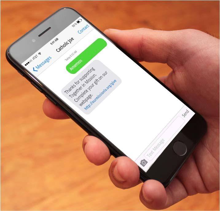 Compometase con un Texto Aceptamos promesas a través de un texto móvil.