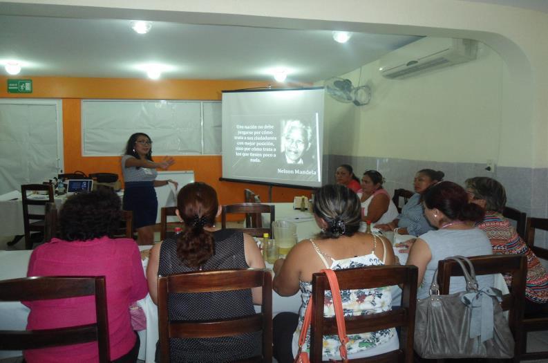 los temas; durante el desarrollo del taller las mujeres participantes dieron a conocer sus puntos de vista y experiencias vividas acerca de las