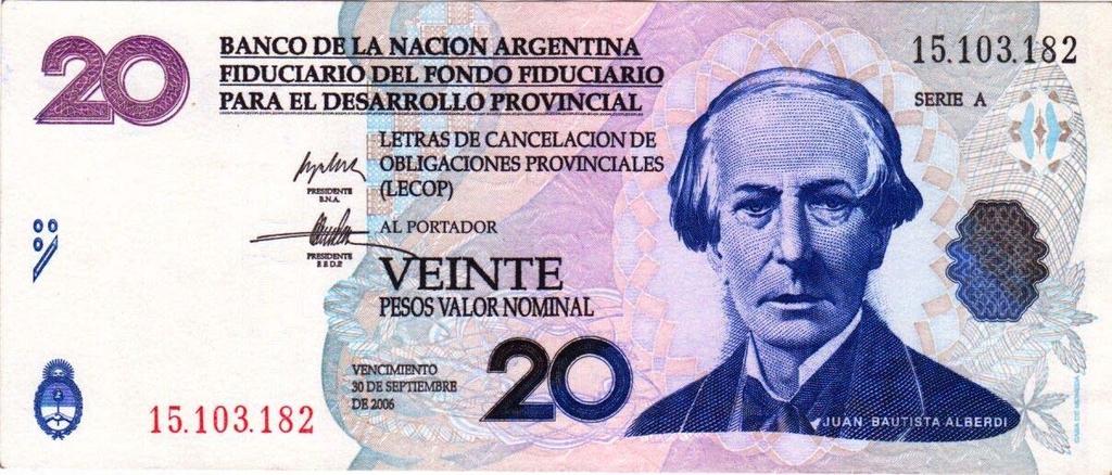 Catálogo Bonos de emergencia de Argentina 1985-2002 Banco