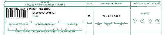 Certificación de la Inscripción a Primaria o Secundaria (E1) PASO 3 Revisar los datos del alumno: nombre, fecha de nacimiento y sexo.