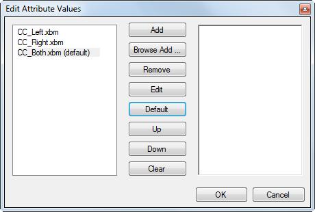 12. En el cuadro de diálogo Editar Valores Atributo, seleccione la imagen de las dos placas y haga clic en Por defecto para que el atributo sea el valor por defecto. 13. Haga clic en OK. 14.