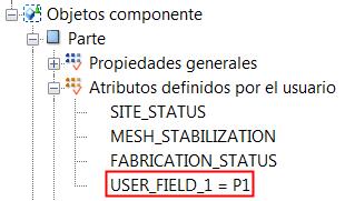 6. En el Examinador componente personalizado, haga clic en Actualizar. USER_FIELD_1 aparece en Atributos definidos por el usuario en el Examinador componente personalizado. 7.
