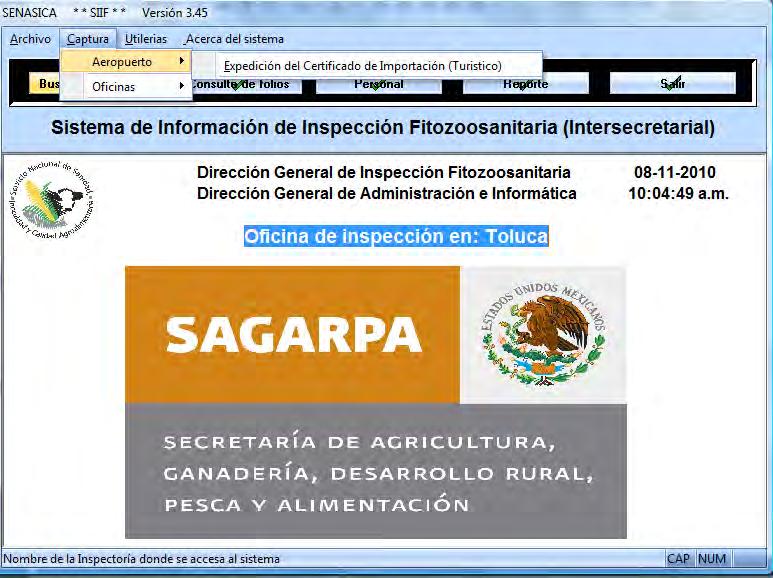 Dirección General de Inspección Fitozoosanitaria Página: 42 Guía Específica para la impresión y validación del certificado para importación. Clave: GI-IF-PF-05 Fecha:21/12/2010 Revisión: 01 I.