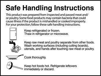 Instrucciones de manipulación segura safe handling Carnes y