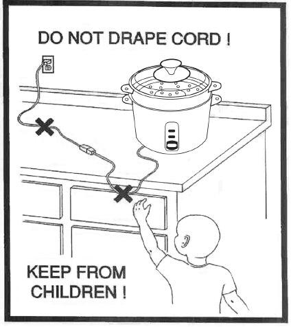 SHORT CORD INSTRUCTIONS 1. A short power-supply cord is provided to reduce risk resulting from becoming entangled in or tripping over a longer cord. 2.