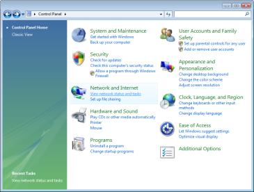 Windows Vista-32/64 1. Haga clic "Inicio" -> "Panel de control.
