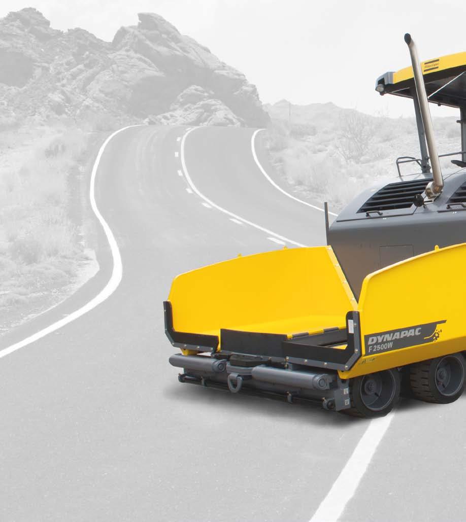 DYNAPAC F2500W PAVER FEATURES & BENEFITS INTEGRATED WORKING LIGHTS Atlas Copco offers integrated front and rear lights as well as lights for auger compartment.