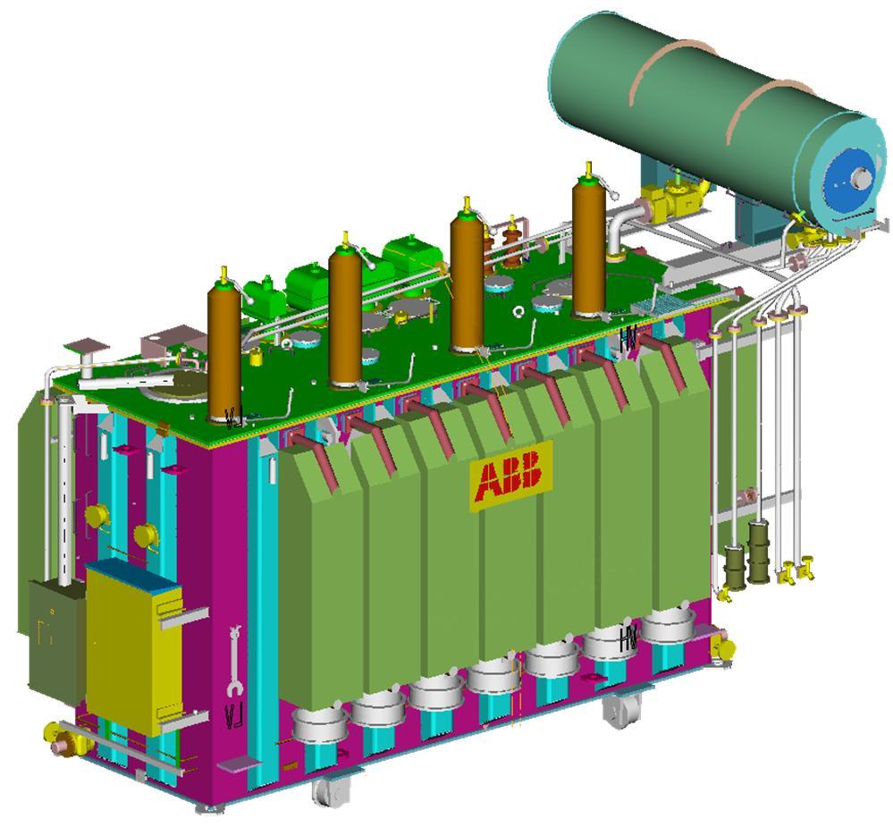 El Transformador Elementos externos Bornas Conectan el transformador a los sistemas de tensión Depósito Mantiene nivel de aceite, permitiendo expansión/comprensiónl Armario regulador Motor, control y